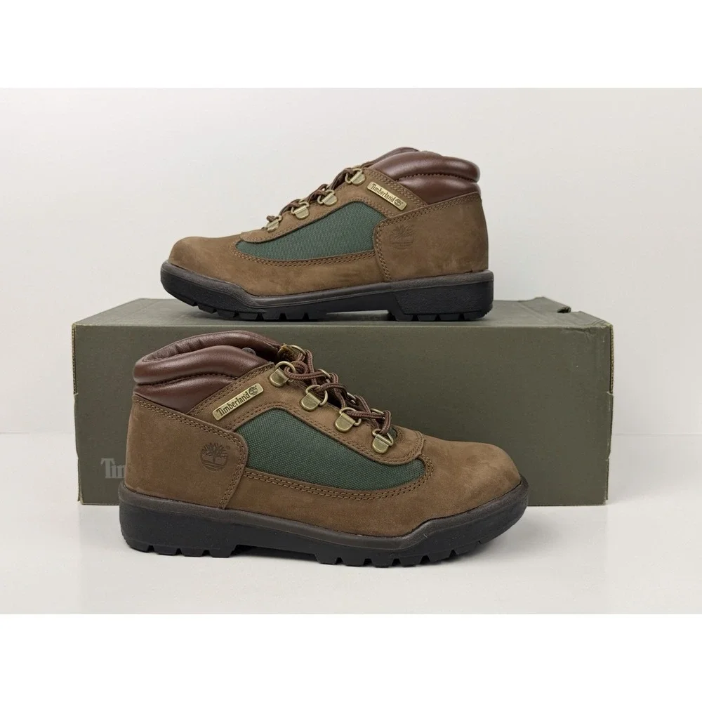 Timberland Field Boot Youth Size 3 Dark Brown Numbuck ‎ TB 016737